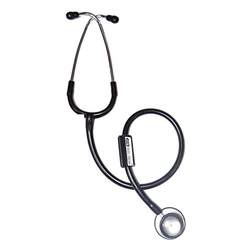 Micro Tone MSI Microtone Stethoscope (Black), Aluminium alloy anodized 45mm chest piece
Extra soft tight sealing ear tube
175Mm head frame made of 5 mm thick brass pipe, Accompanied by spare printed diaphram with ear knob