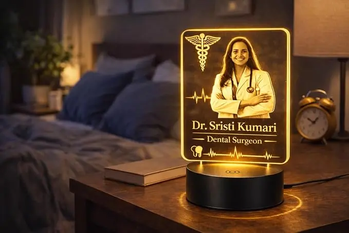 Personalized Photo LED Lamp with Name _ Custom _ Multicolor LED Lamp Gift for Anniversary, Birthday, Graduation _ Doctor, Teacher, Advocate, Police (Multicolor, Doctor)